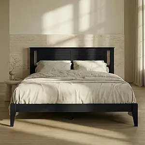 Solid Wood Platform Beds with Headboards image 3